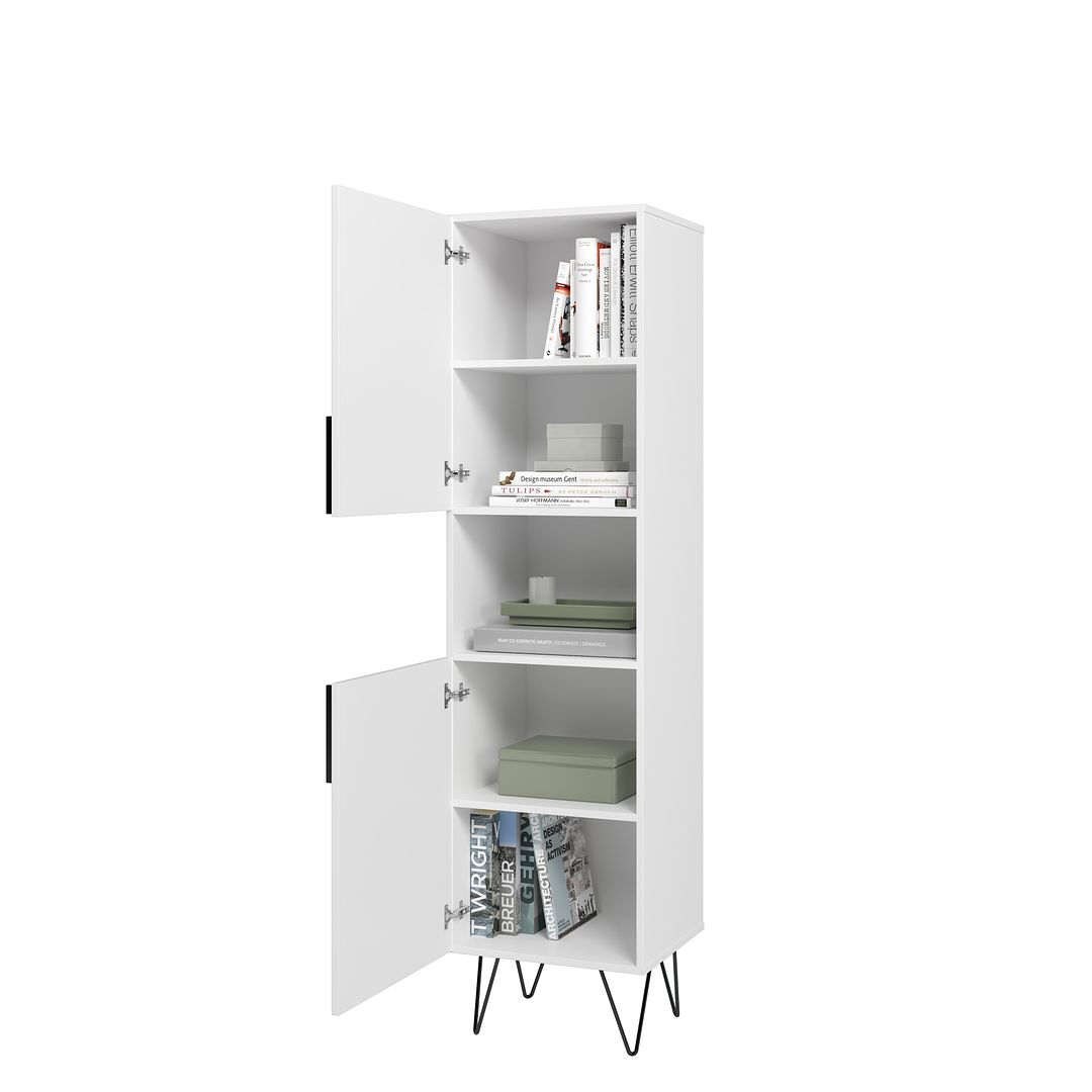 Manhattan Comfort Beekman 17.51 Narrow Bookcase Cabinet