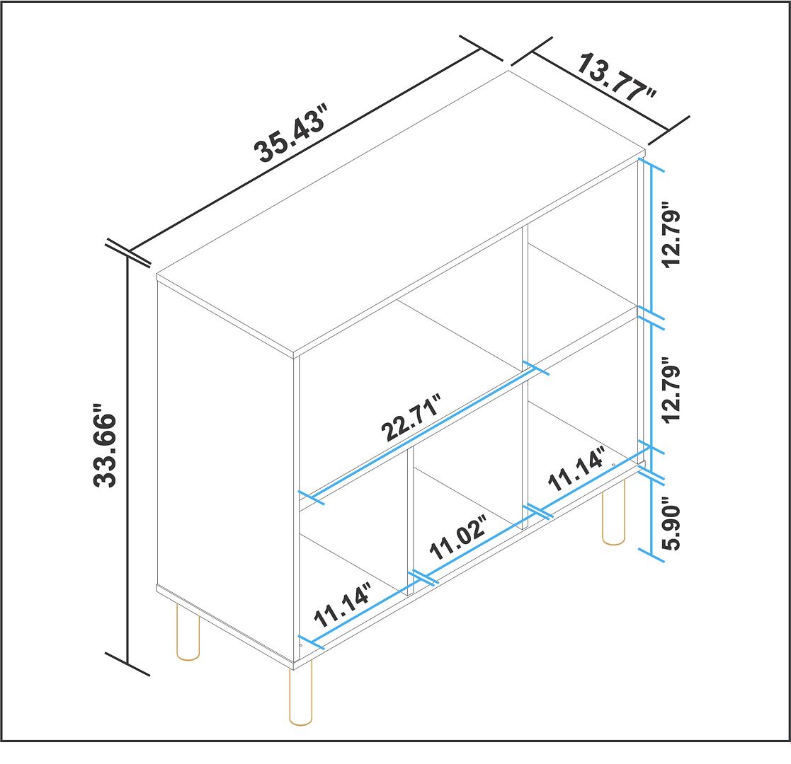 Manhattan Comfort Essex 33.66 Low Bookcase