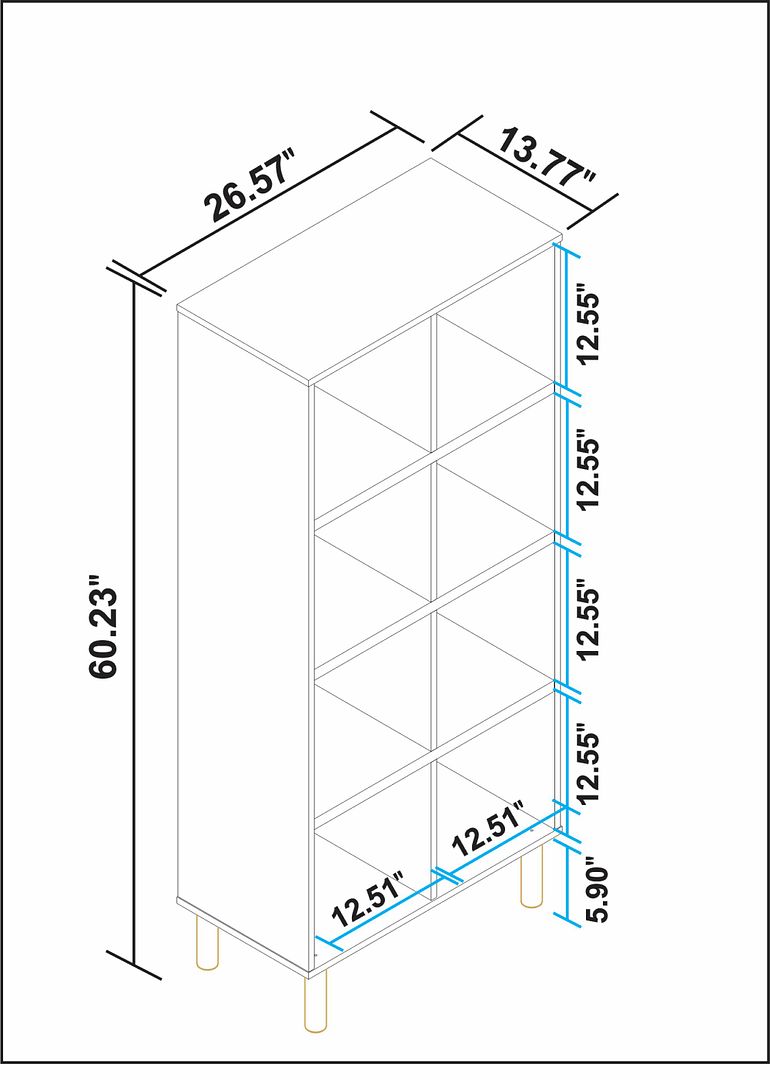 Manhattan Comfort Essex 60.23 Double Bookcase