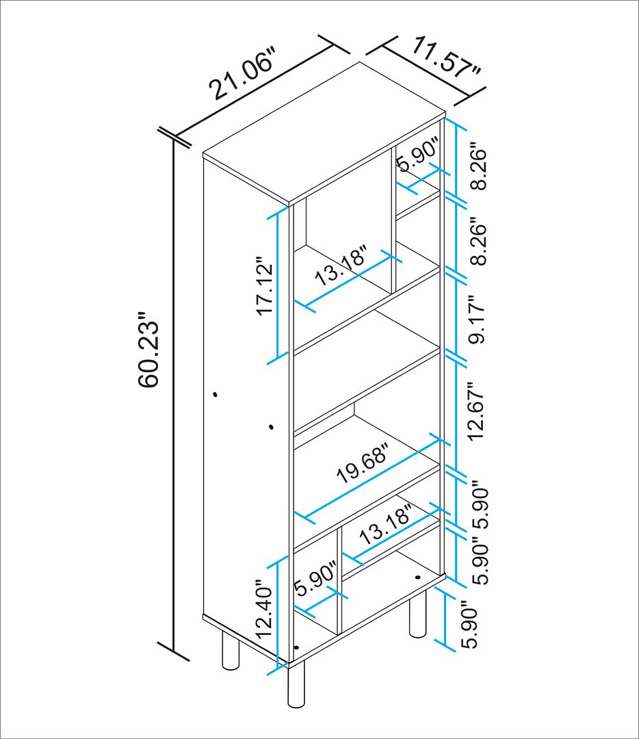 Manhattan Comfort Essex 60.23 Decor Bookcase