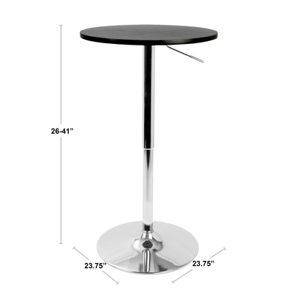 Adjustable Contemporary Bar Table in Black