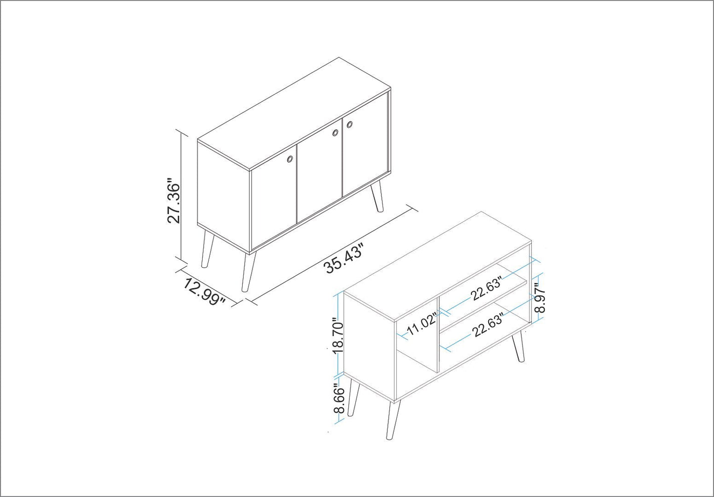 Manhattan Comfort Bromma Buffet Stand