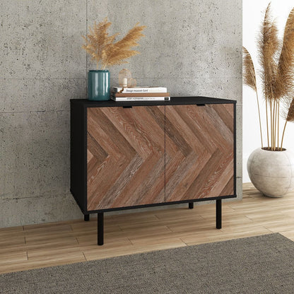 Manhattan Comfort Mid-Century Modern Liam Accent Cabinet with 2 Shelves