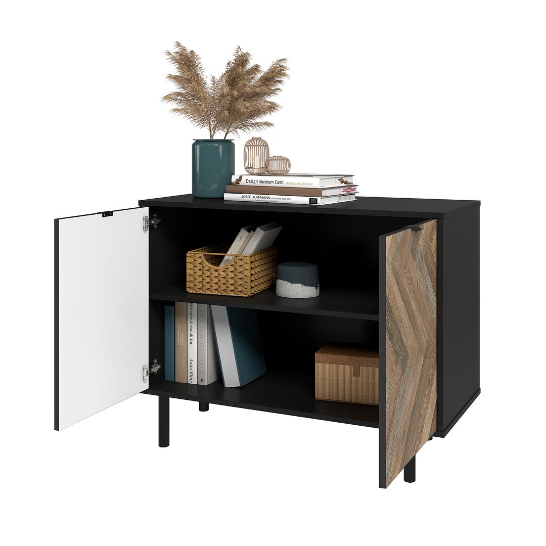 Manhattan Comfort Mid-Century Modern Liam Accent Cabinet with 2 Shelves