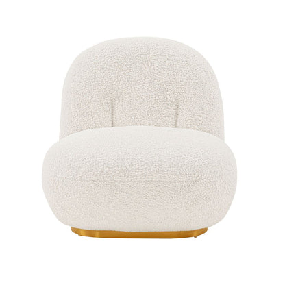 Manhattan Comfort Modern Edina Chenille Accent Chair in White