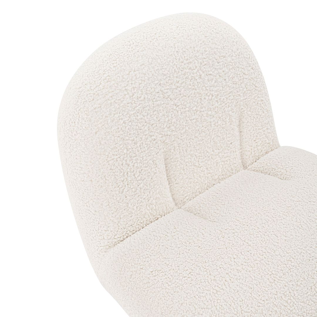 Manhattan Comfort Modern Edina Chenille Accent Chair in White