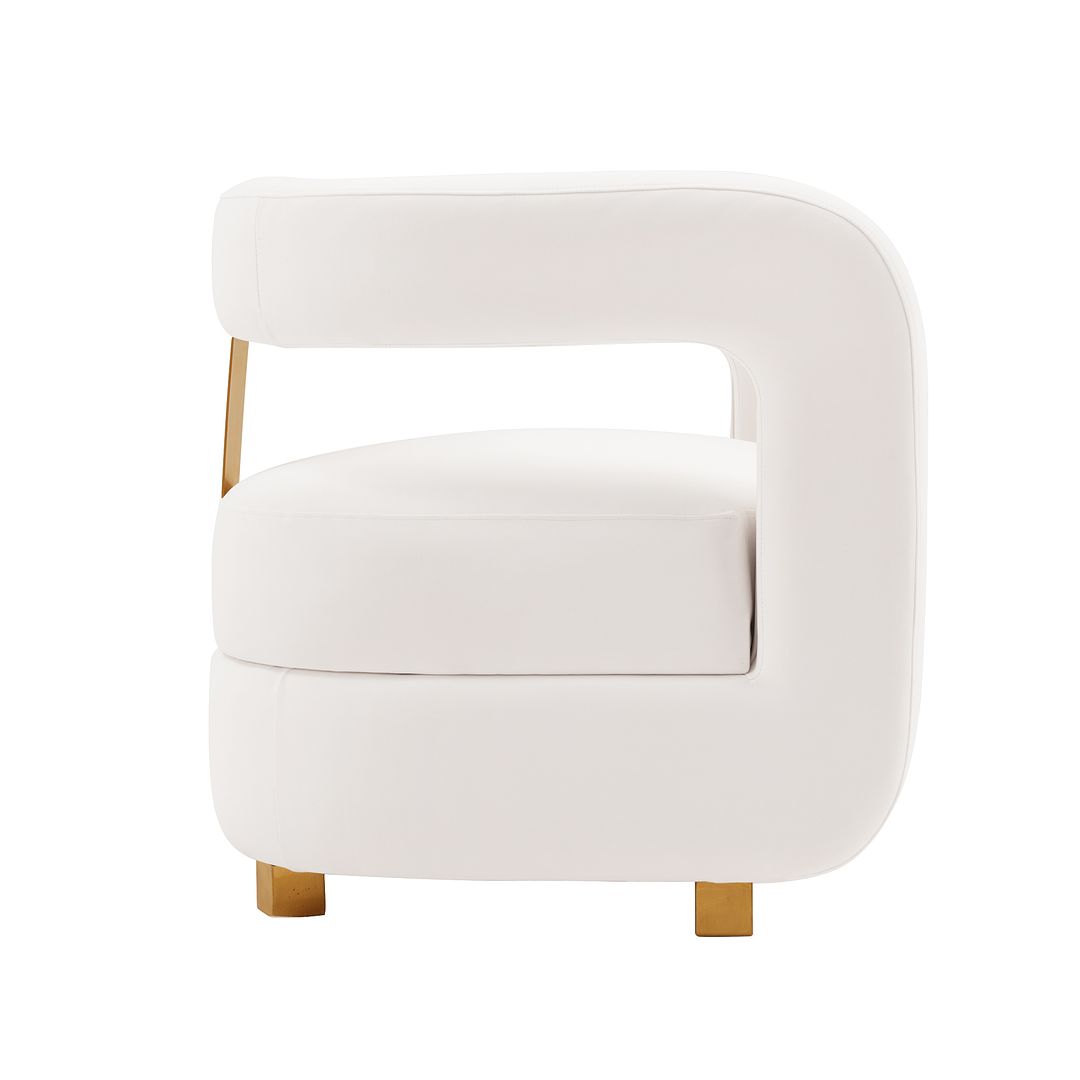 Manhattan Comfort Modern Amirah Velvet  Accent Chair