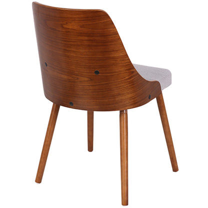 Anabelle Mid-Century Modern Dining/Accent Chair in Walnut and Cream Fabric