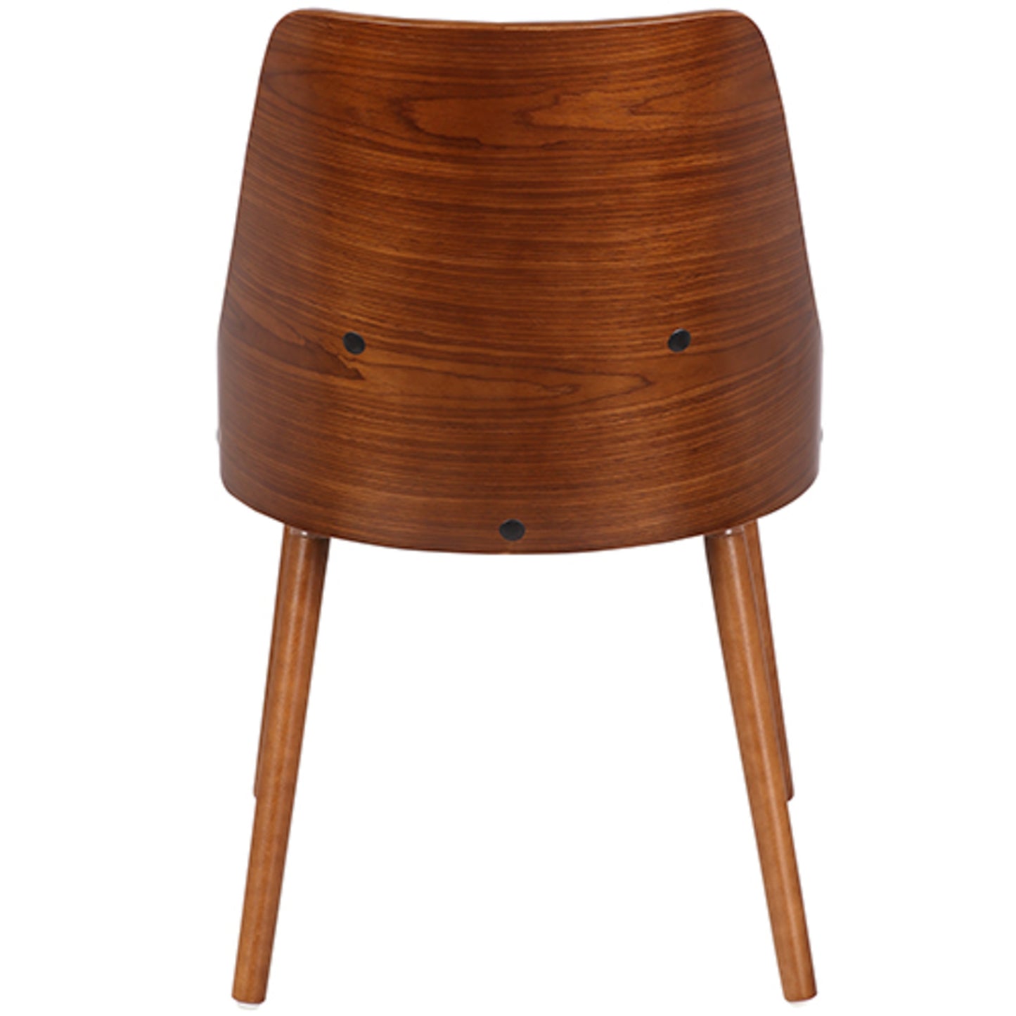 Anabelle Mid-Century Modern Dining/Accent Chair in Walnut and Cream Fabric