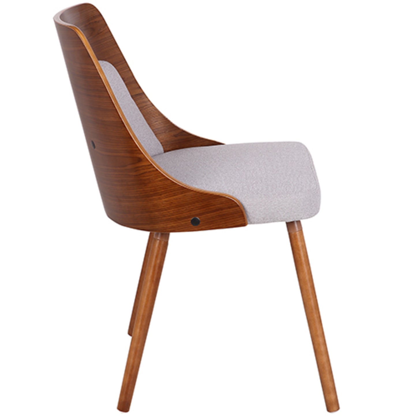 Anabelle Mid-Century Modern Dining/Accent Chair in Walnut and Cream Fabric