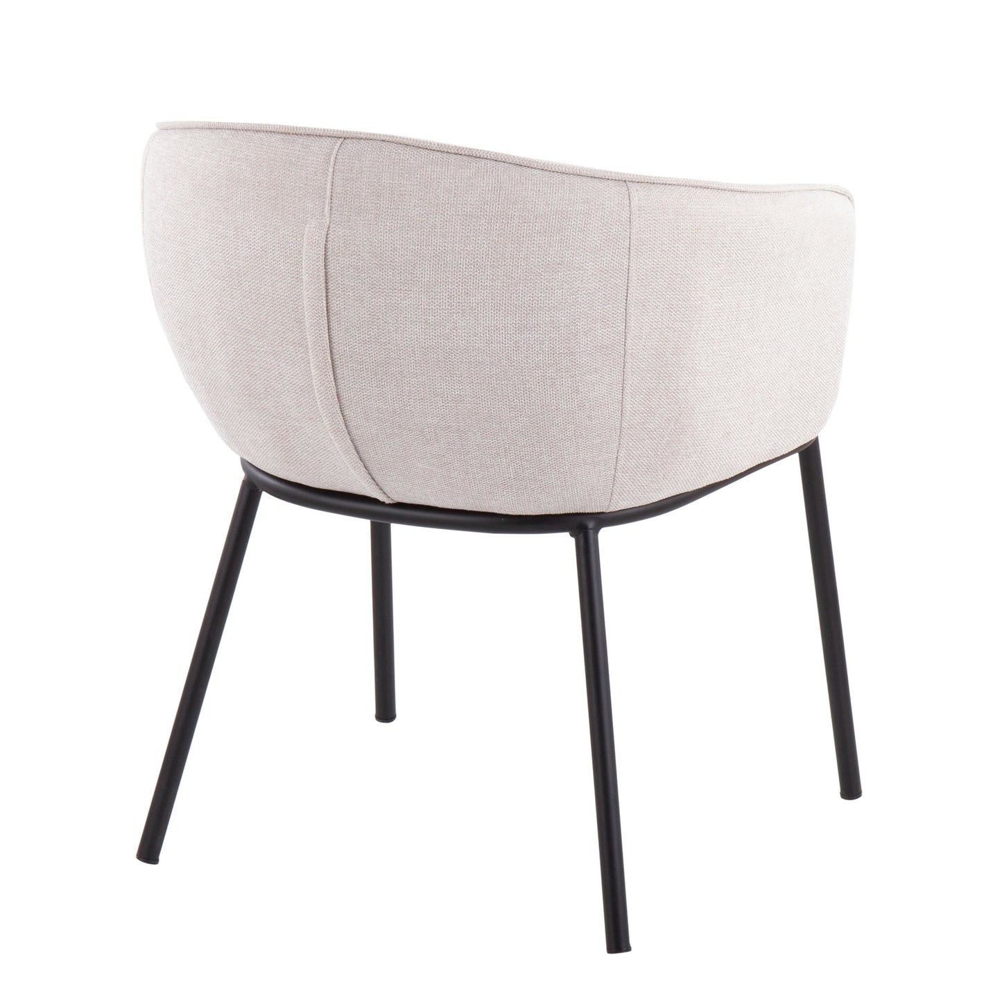 Ashland Contemporary Chair in Black Steel and Cream Fabric