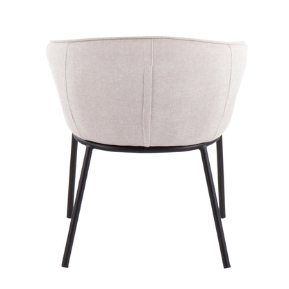 Ashland Contemporary Chair in Black Steel and Cream Fabric