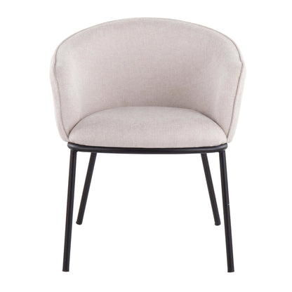 Ashland Contemporary Chair in Black Steel and Cream Fabric