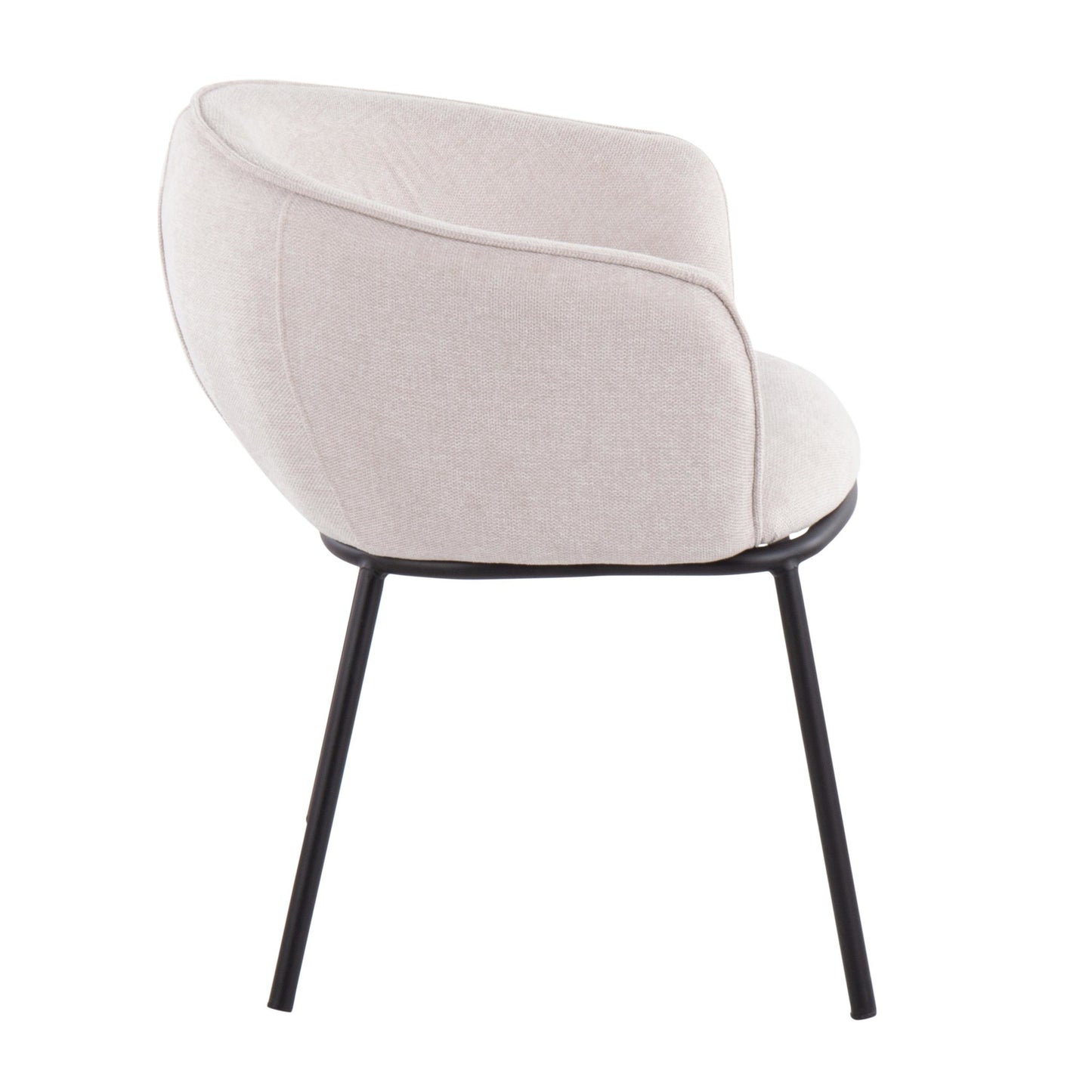 Ashland Contemporary Chair in Black Steel and Cream Fabric