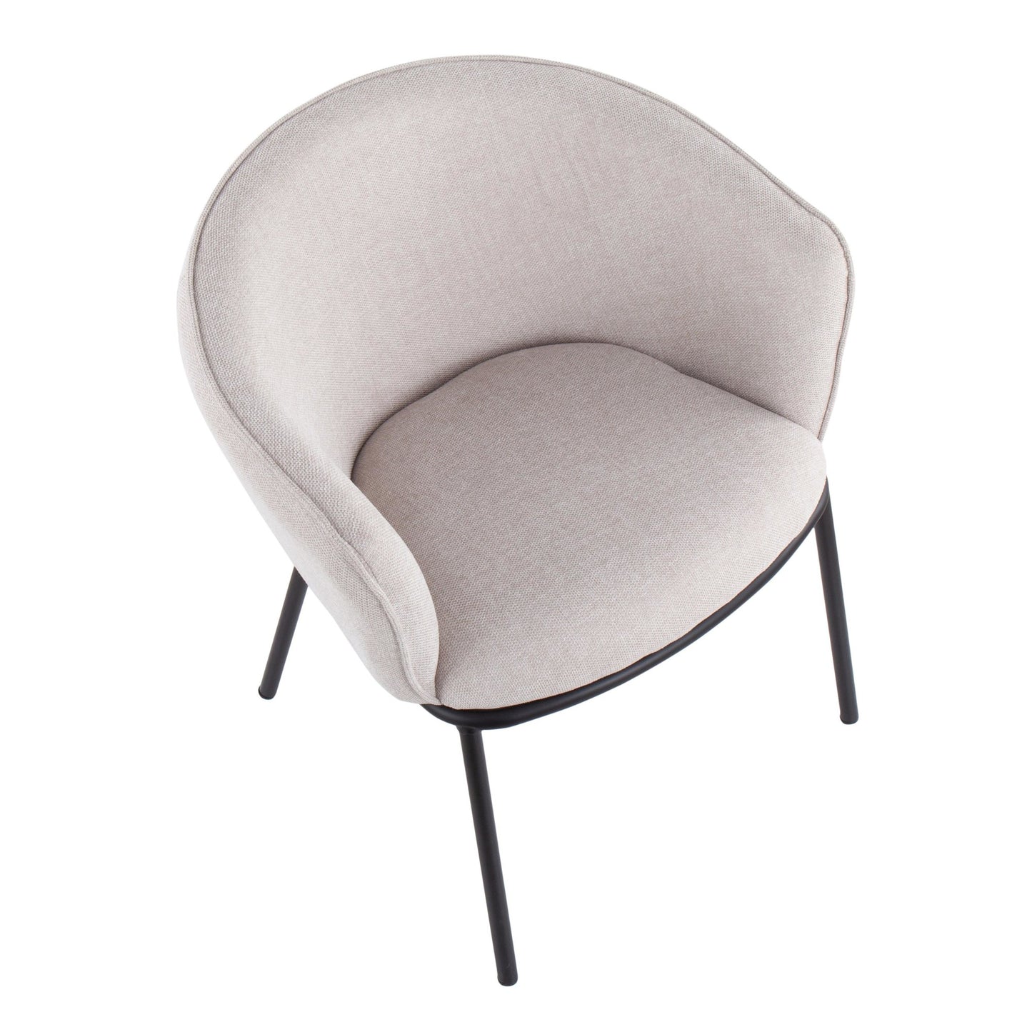 Ashland Contemporary Chair in Black Steel and Cream Fabric