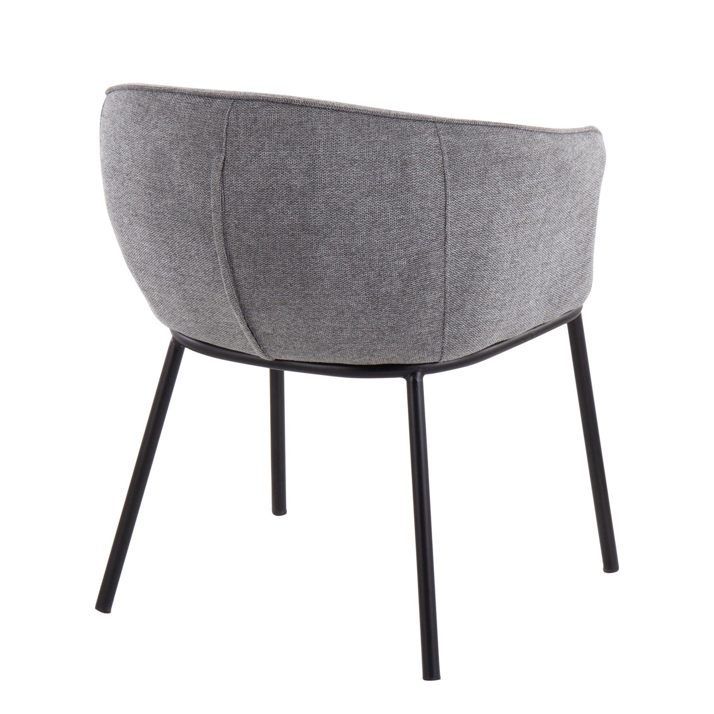 Ashland Contemporary Chair in Black Steel and Cream Fabric