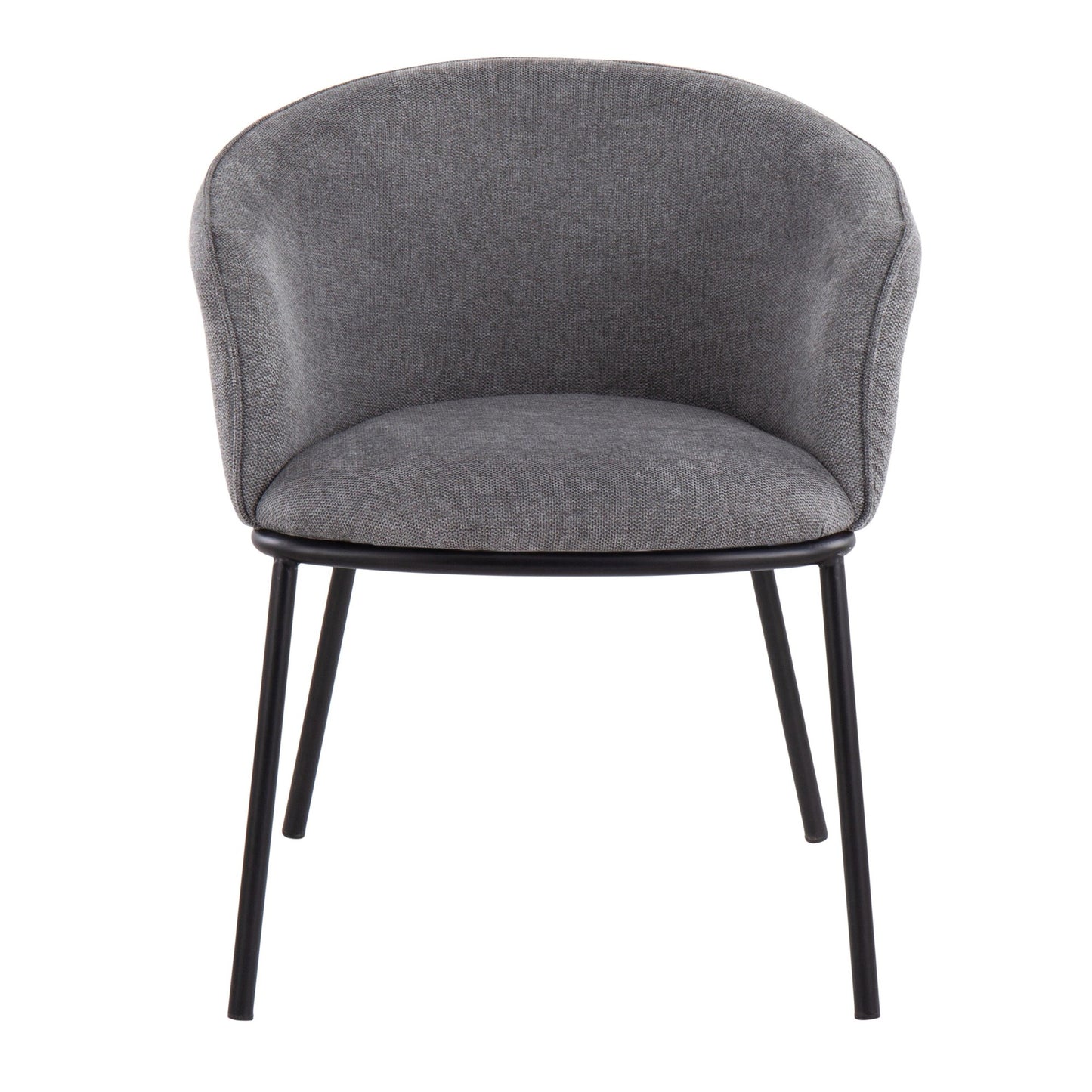 Ashland Contemporary Chair in Black Steel and Cream Fabric