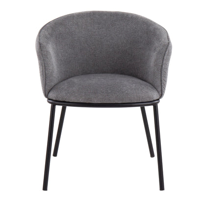 Ashland Contemporary Chair in Black Steel and Cream Fabric