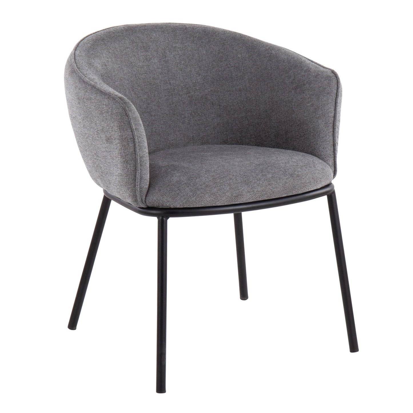 Ashland Contemporary Chair in Black Steel and Cream Fabric
