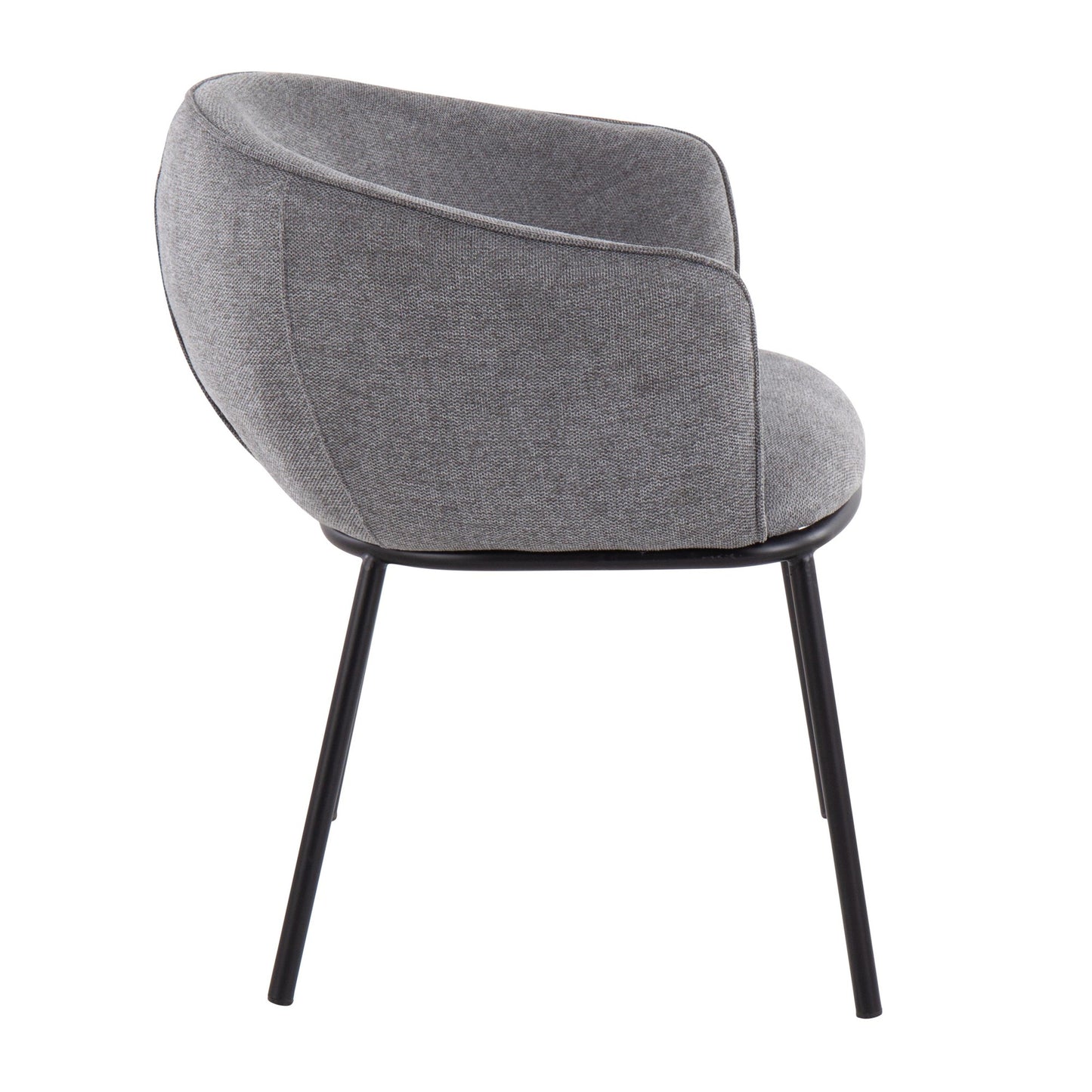 Ashland Contemporary Chair in Black Steel and Cream Fabric