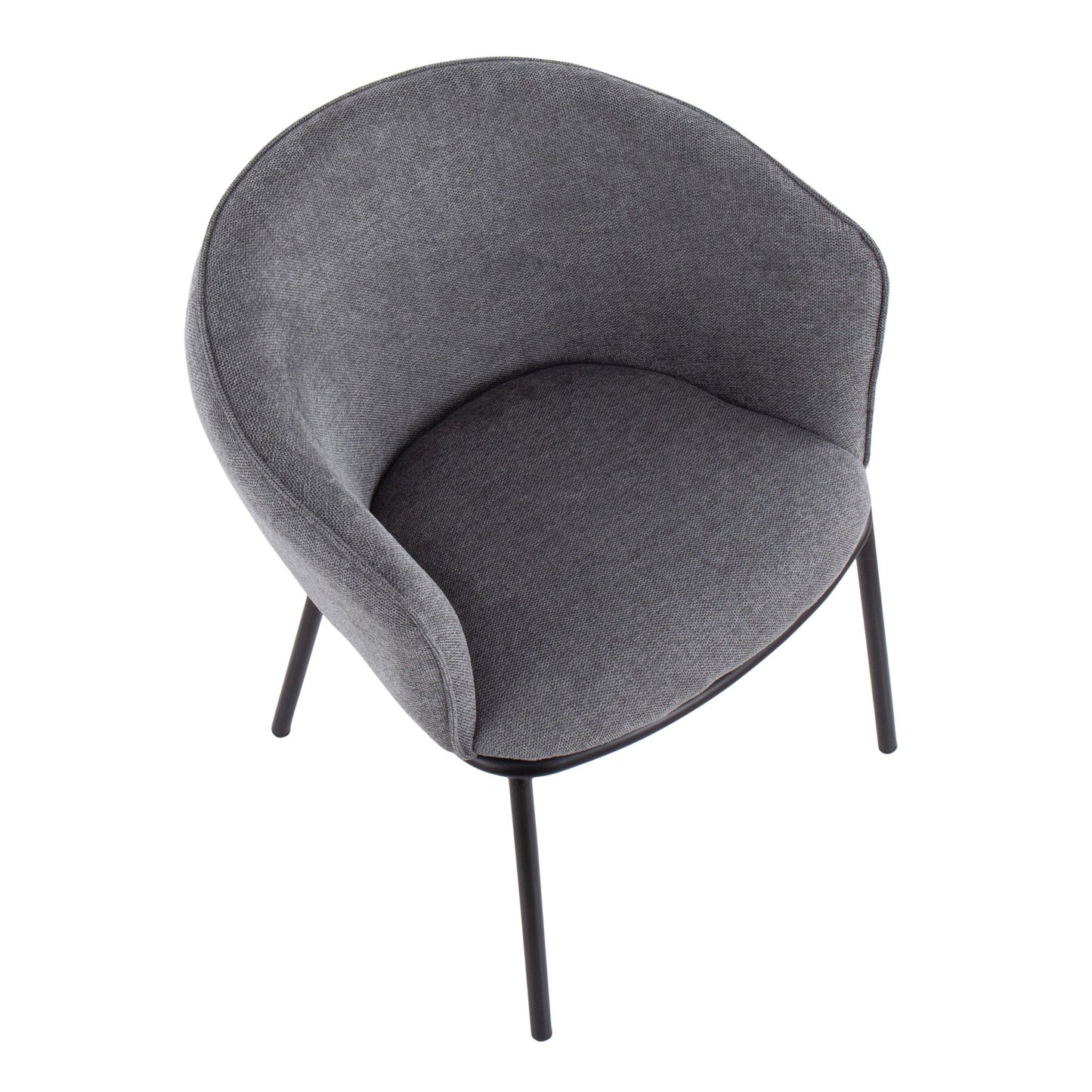 Ashland Contemporary Chair in Black Steel and Cream Fabric