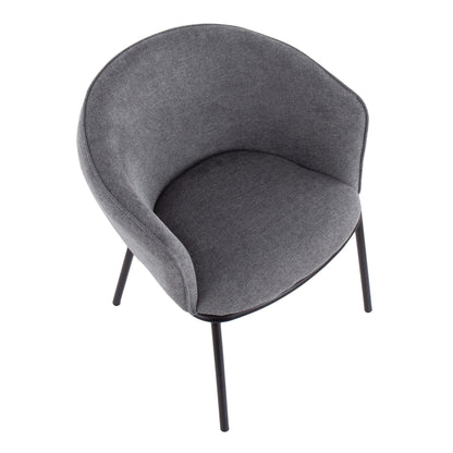 Ashland Contemporary Chair in Black Steel and Cream Fabric