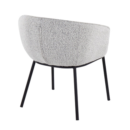 Ashland Contemporary Chair in Black Steel and Cream Fabric