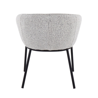 Ashland Contemporary Chair in Black Steel and Cream Fabric