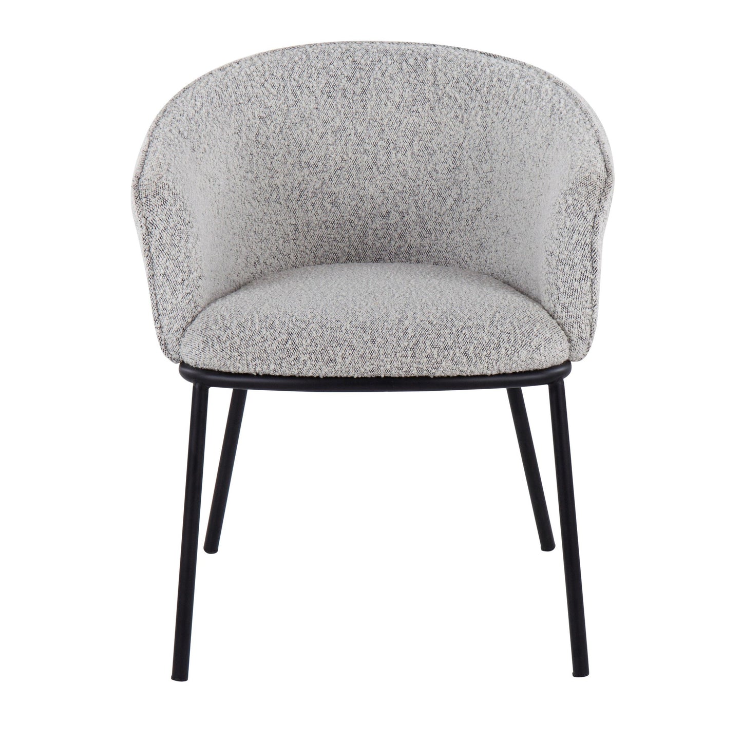 Ashland Contemporary Chair in Black Steel and Cream Fabric