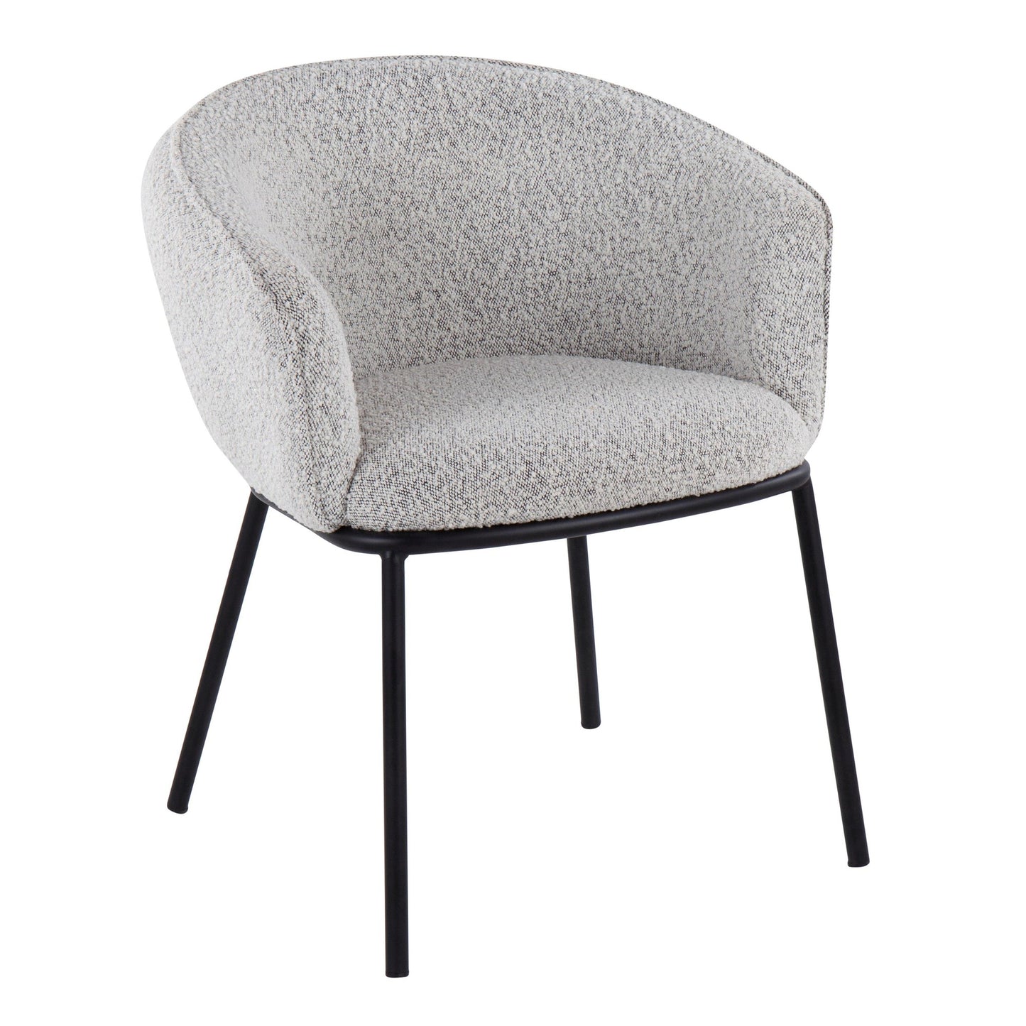 Ashland Contemporary Chair in Black Steel and Cream Fabric