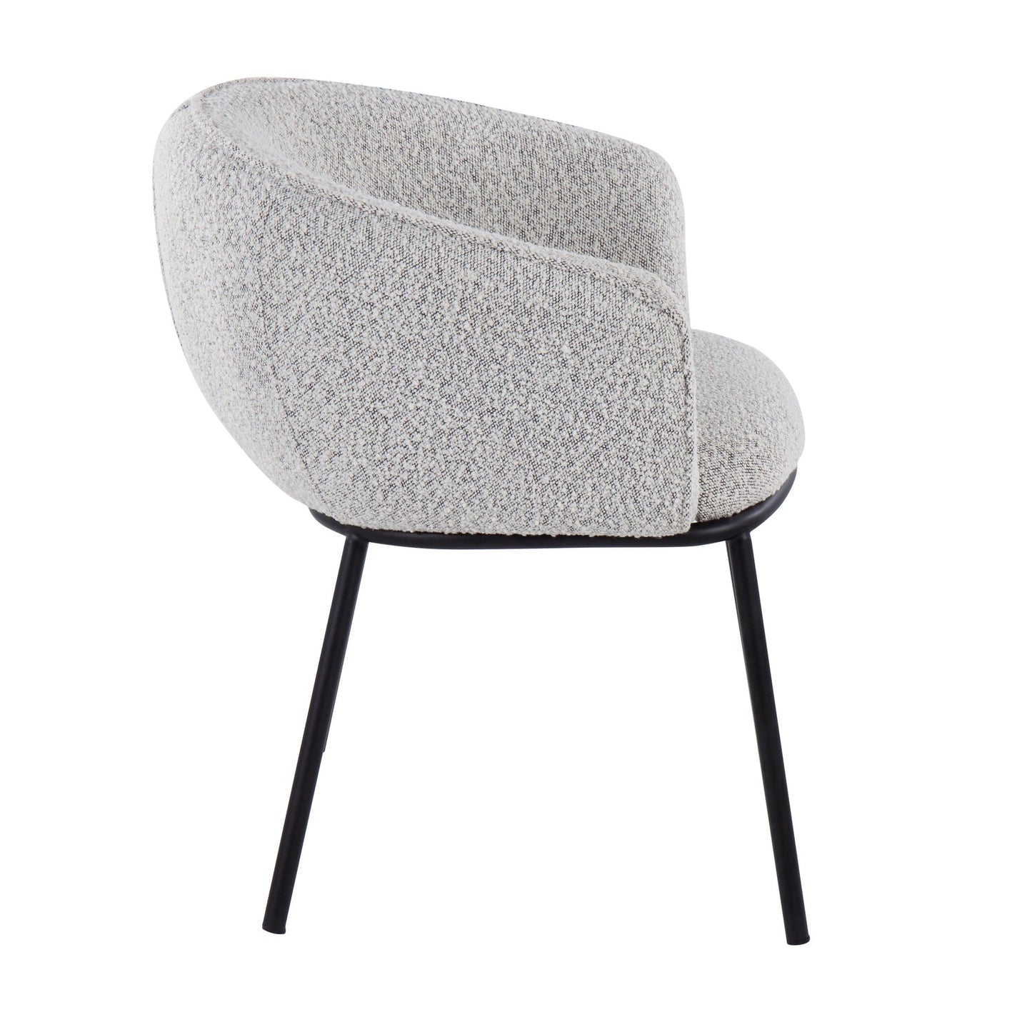 Ashland Contemporary Chair in Black Steel and Cream Fabric