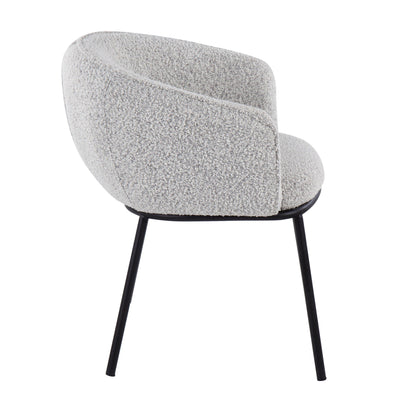 Ashland Contemporary Chair in Black Steel and Cream Fabric