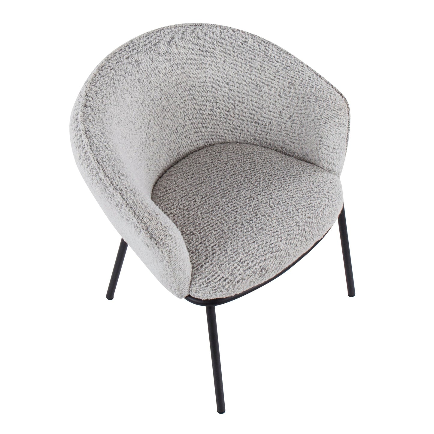 Ashland Contemporary Chair in Black Steel and Cream Fabric