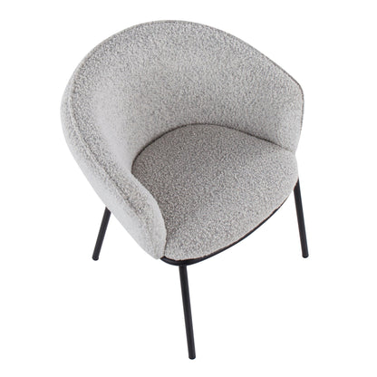 Ashland Contemporary Chair in Black Steel and Cream Fabric