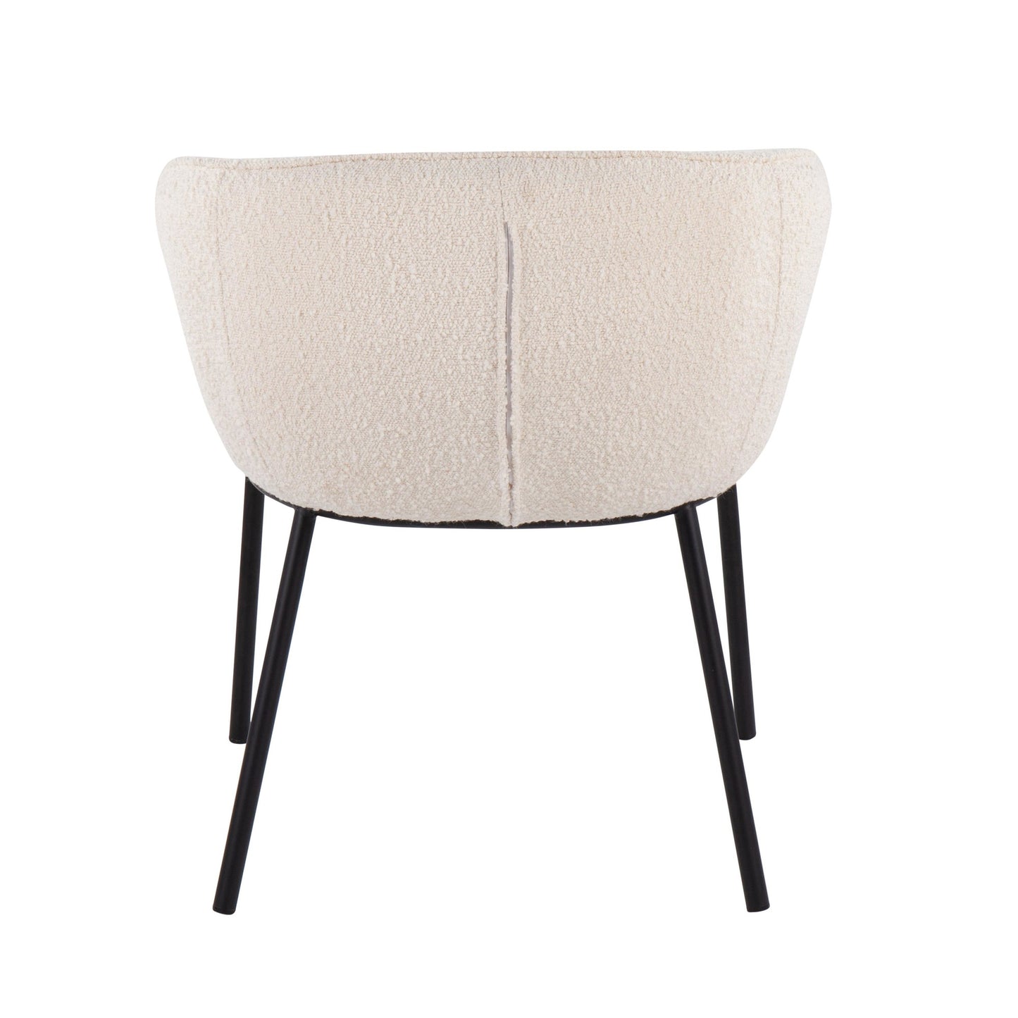 Ashland Contemporary Chair in Black Steel and Cream Fabric