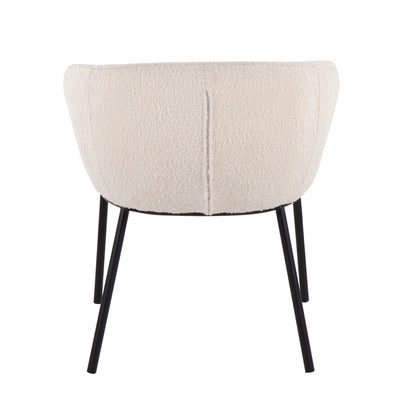 Ashland Contemporary Chair in Black Steel and Cream Fabric