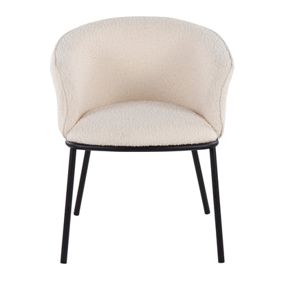 Ashland Contemporary Chair in Black Steel and Cream Fabric