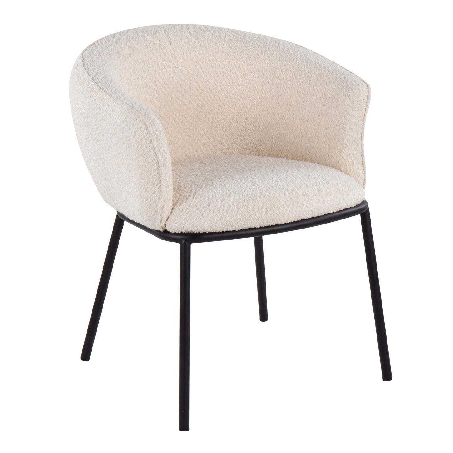 Ashland Contemporary Chair in Black Steel and Cream Fabric