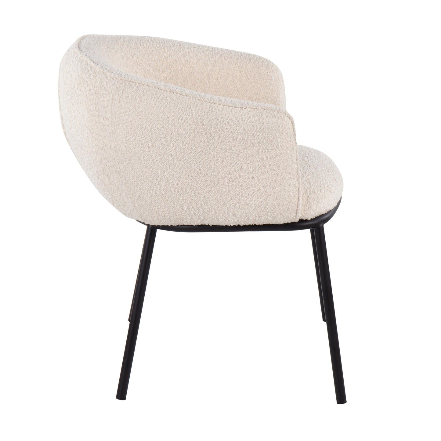Ashland Contemporary Chair in Black Steel and Cream Fabric