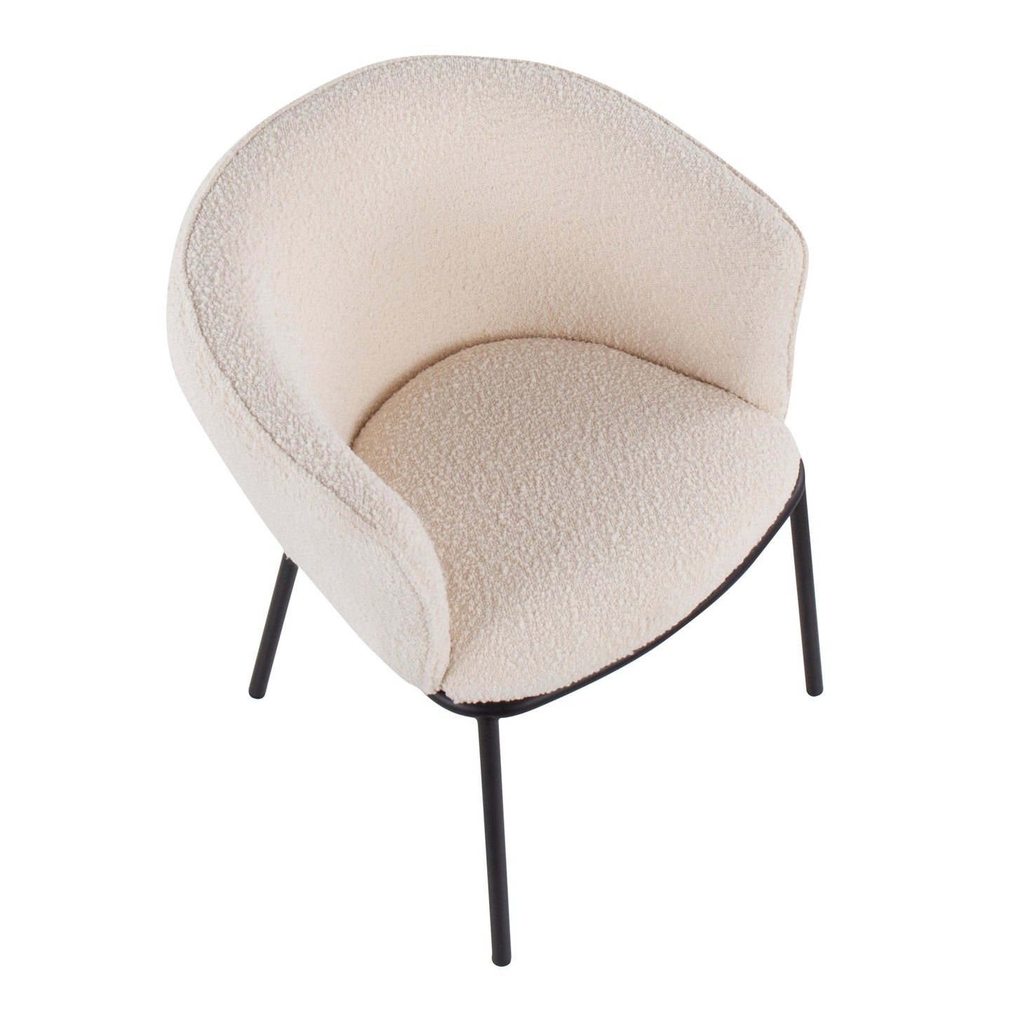 Ashland Contemporary Chair in Black Steel and Cream Fabric