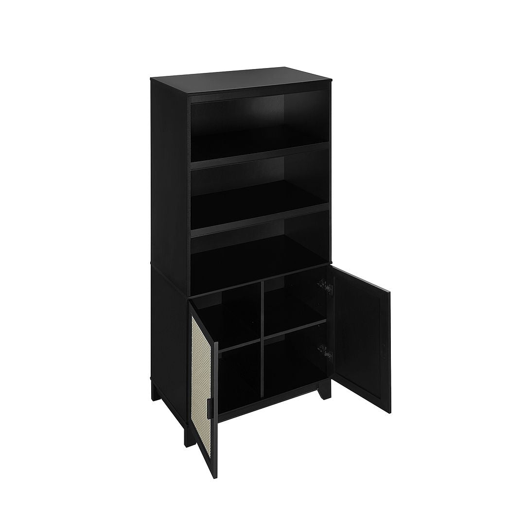 Manhattan Comfort Sheridan Modern Cane Bookcase with Adjustable Shelves