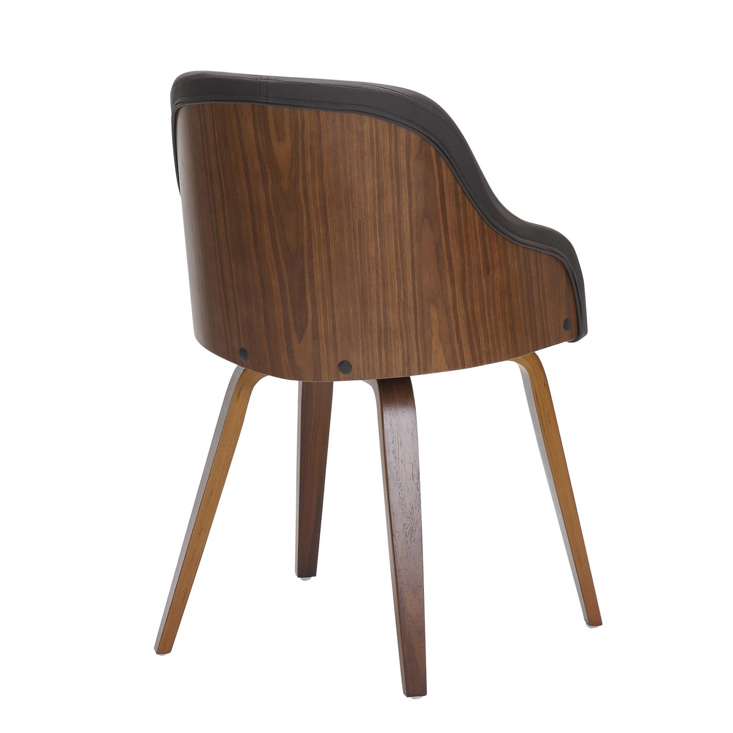 Bacci Mid-Century Modern Dining/ Accent Chair in Walnut Wood and Cream Fabric