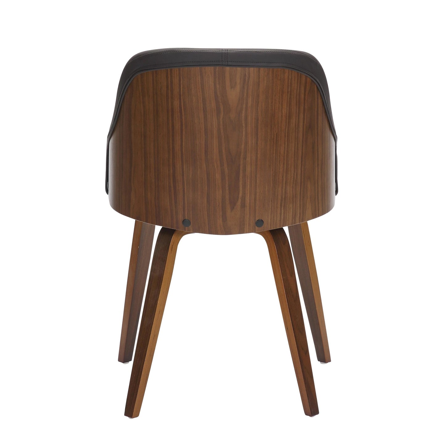 Bacci Mid-Century Modern Dining/ Accent Chair in Walnut Wood and Cream Fabric