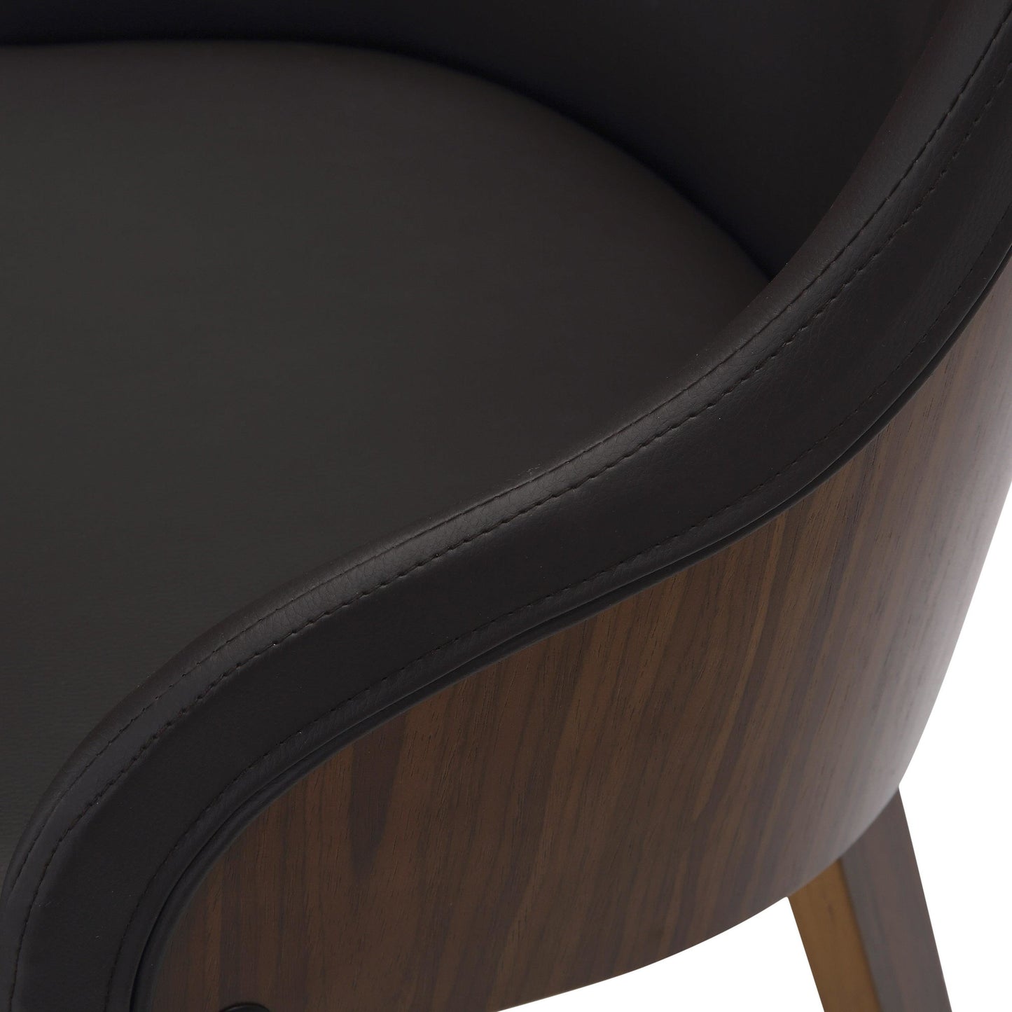 Bacci Mid-Century Modern Dining/ Accent Chair in Walnut Wood and Cream Fabric