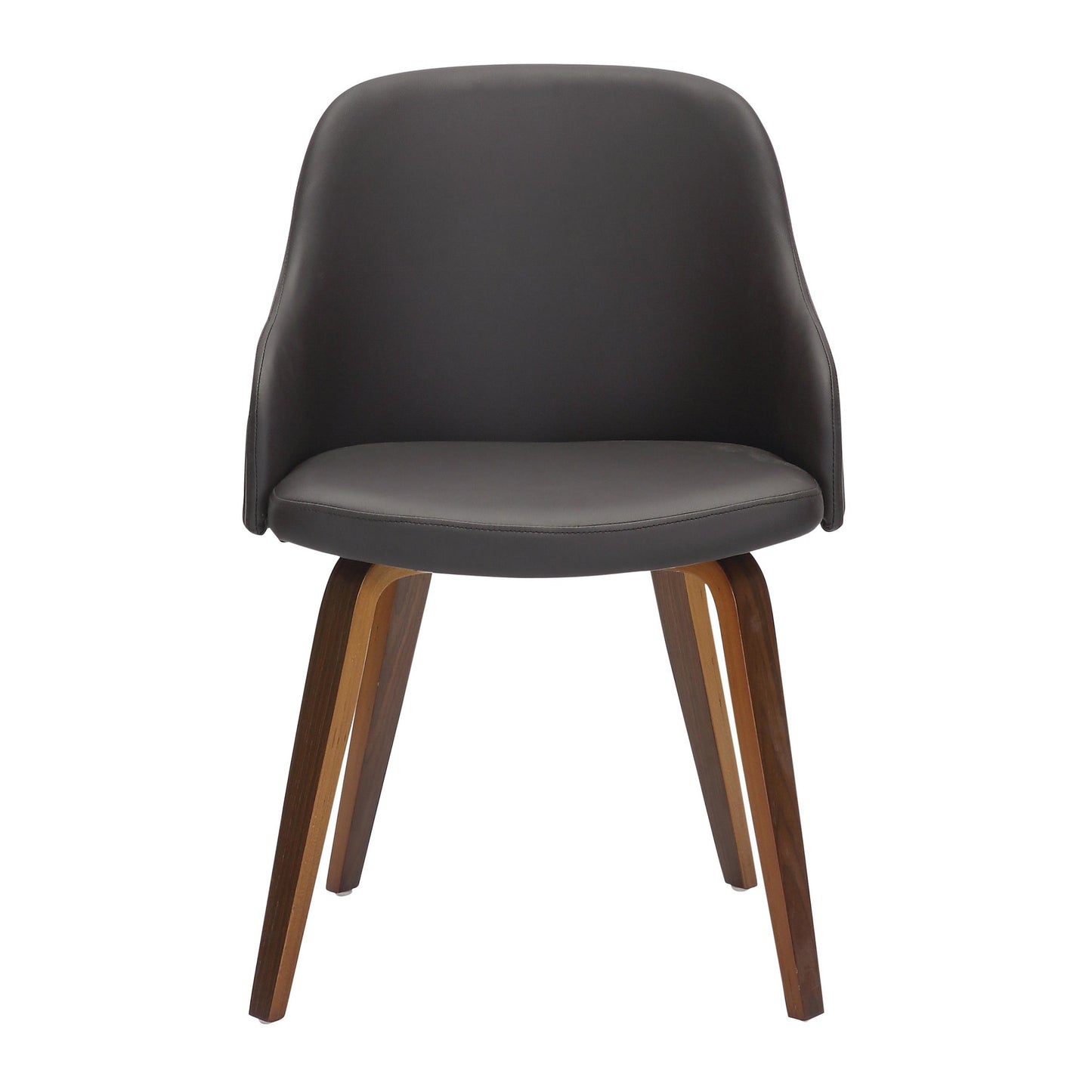 Bacci Mid-Century Modern Dining/ Accent Chair in Walnut Wood and Cream Fabric