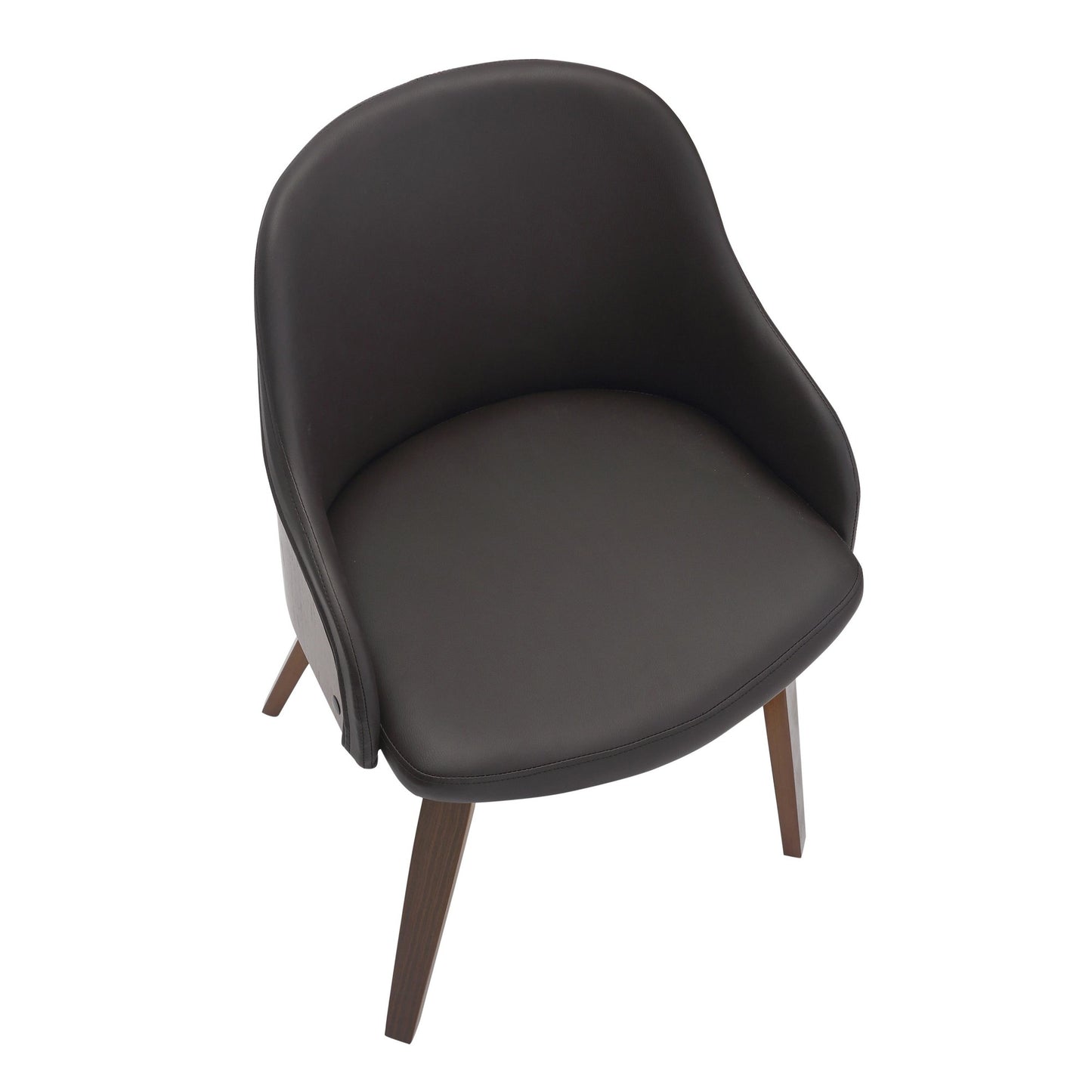 Bacci Mid-Century Modern Dining/ Accent Chair in Walnut Wood and Cream Fabric