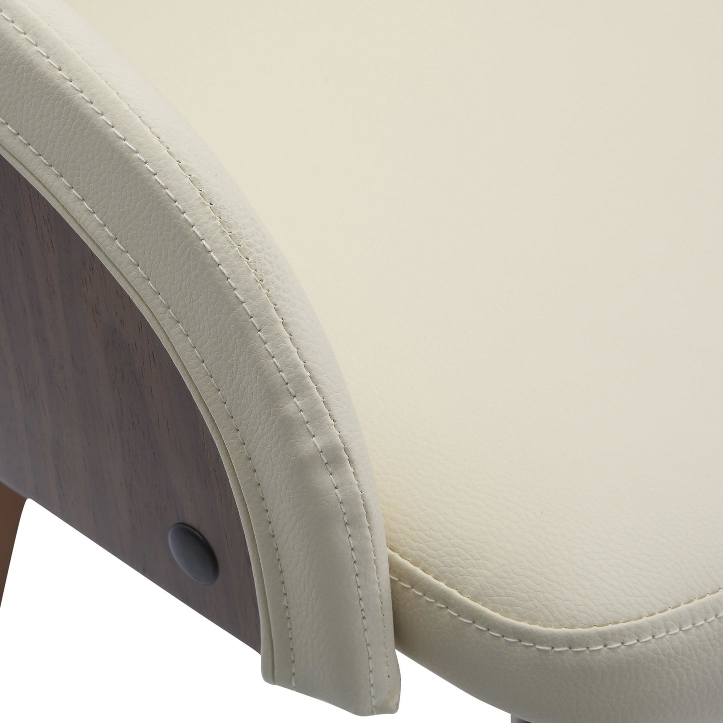 Bacci Mid-Century Modern Dining/ Accent Chair in Walnut Wood and Cream Fabric
