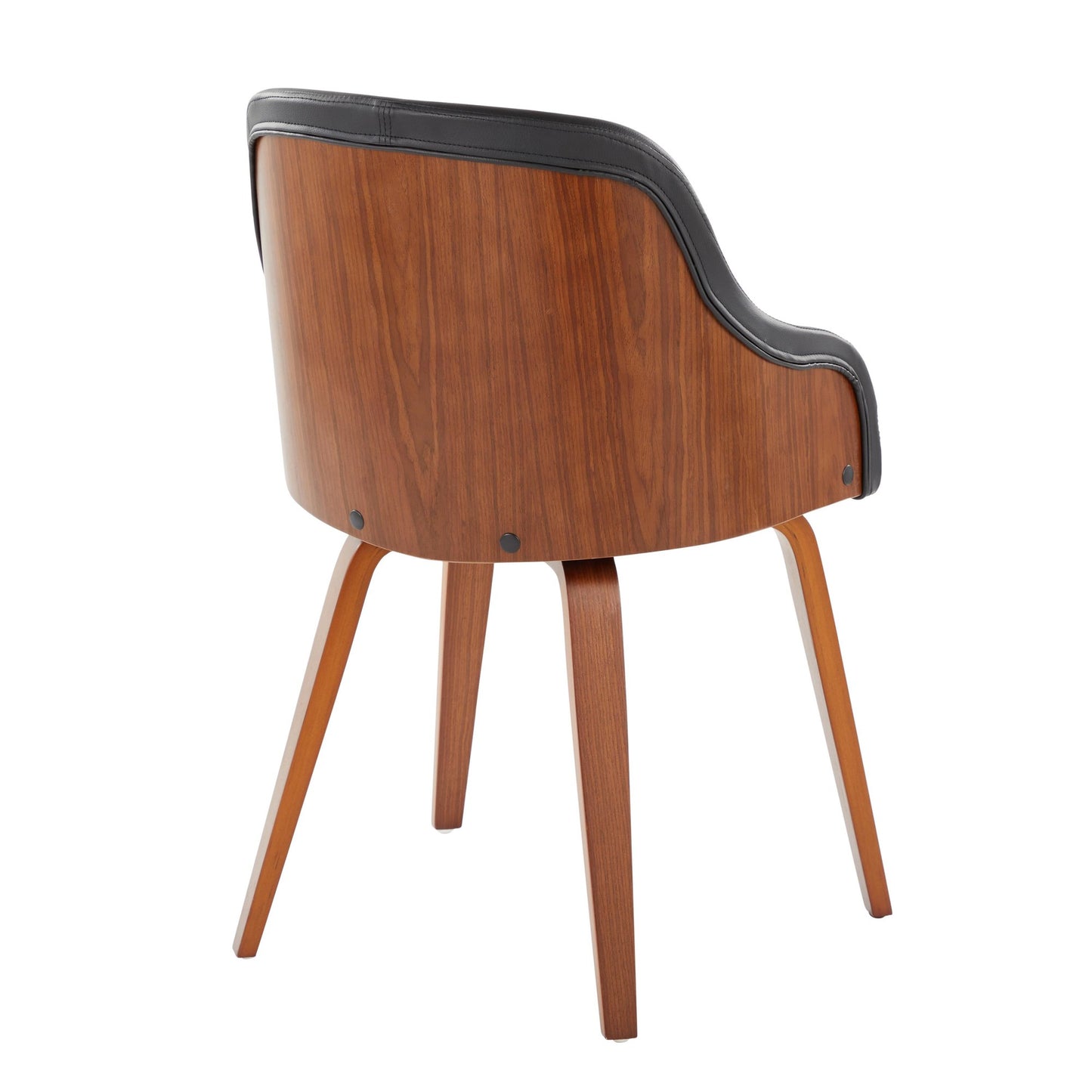 Bacci Mid-Century Modern Dining/ Accent Chair in Walnut Wood and Cream Fabric