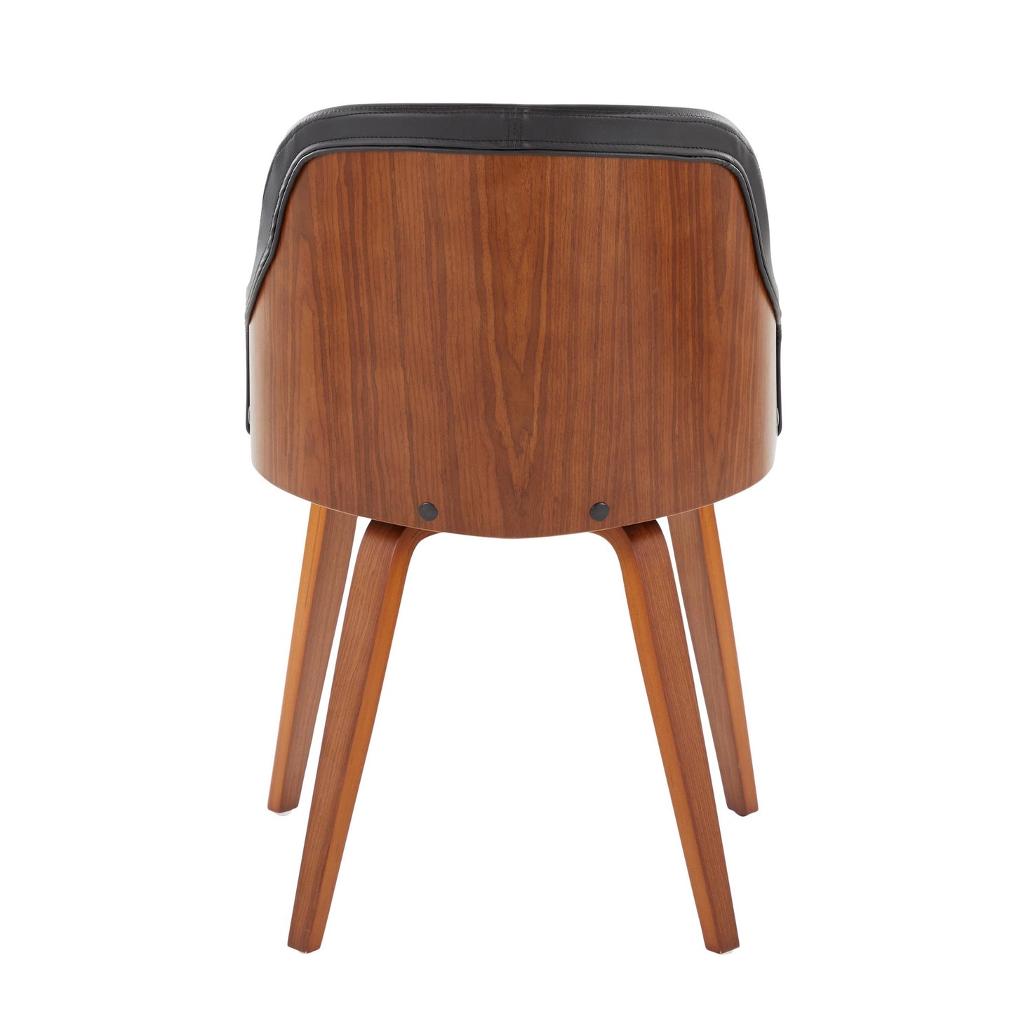 Bacci Mid-Century Modern Dining/ Accent Chair in Walnut Wood and Cream Fabric