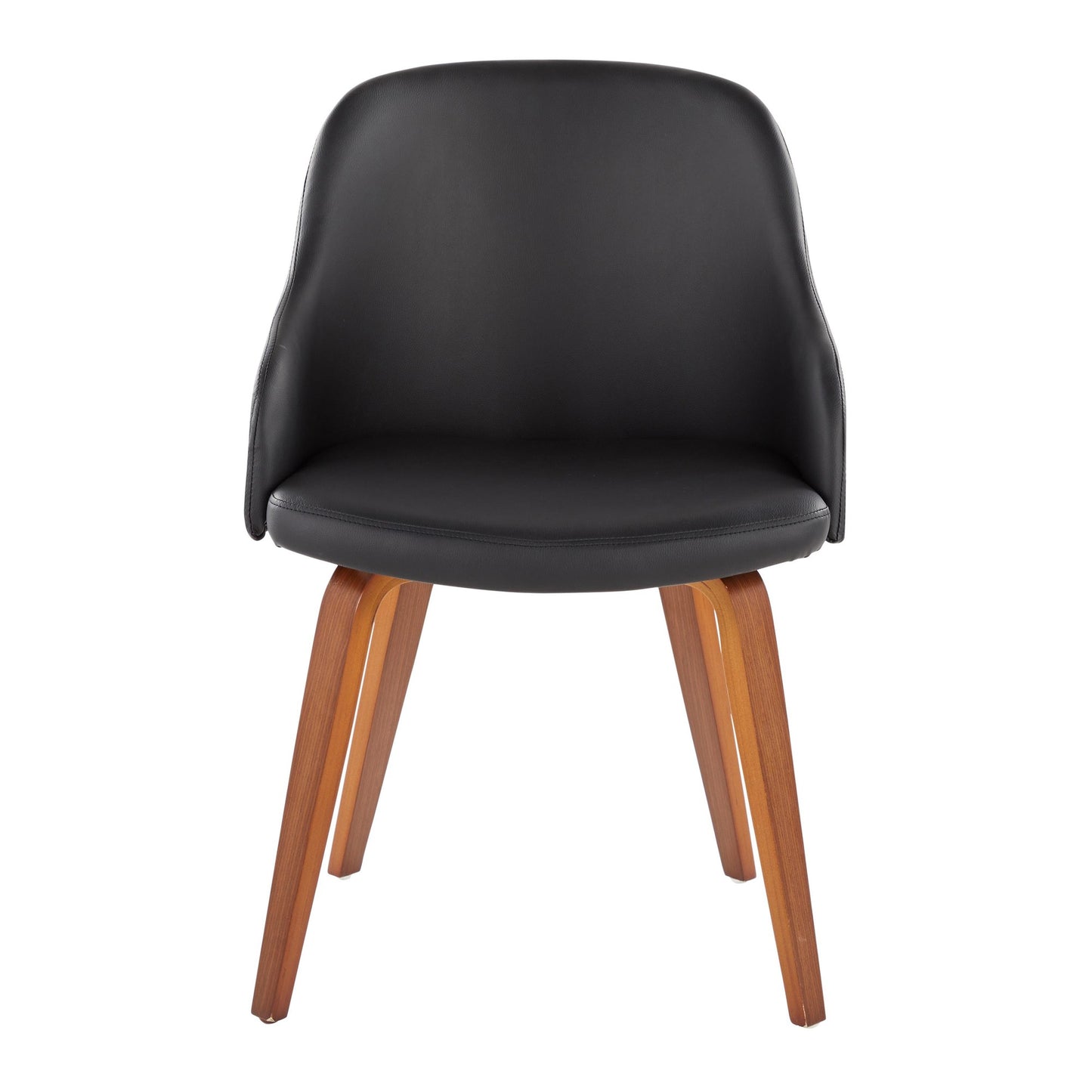 Bacci Mid-Century Modern Dining/ Accent Chair in Walnut Wood and Cream Fabric